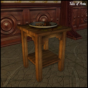 Table with Sausage and Pretzel