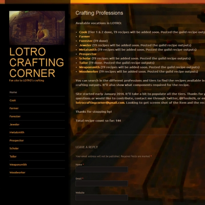 <a href="http://lotrocraftingcorner.com/" target="_blank">LOTRO Crafting Corner</a>