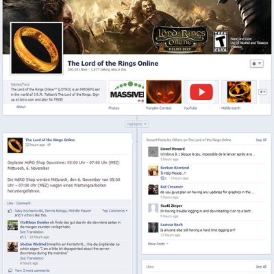 <a href="https://www.facebook.com/LOTRO" target="_blank">LOTRO on Facebook</a>